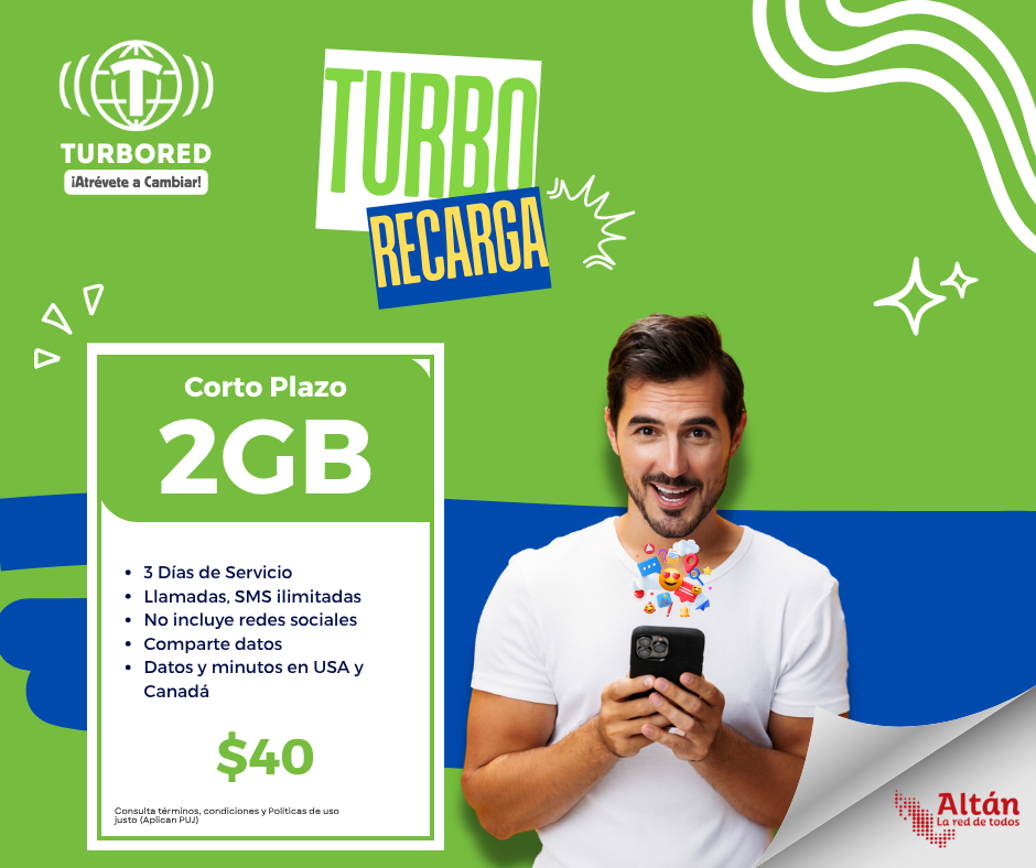 Disfruta Recarga 3 días, 2GB (comparte)
