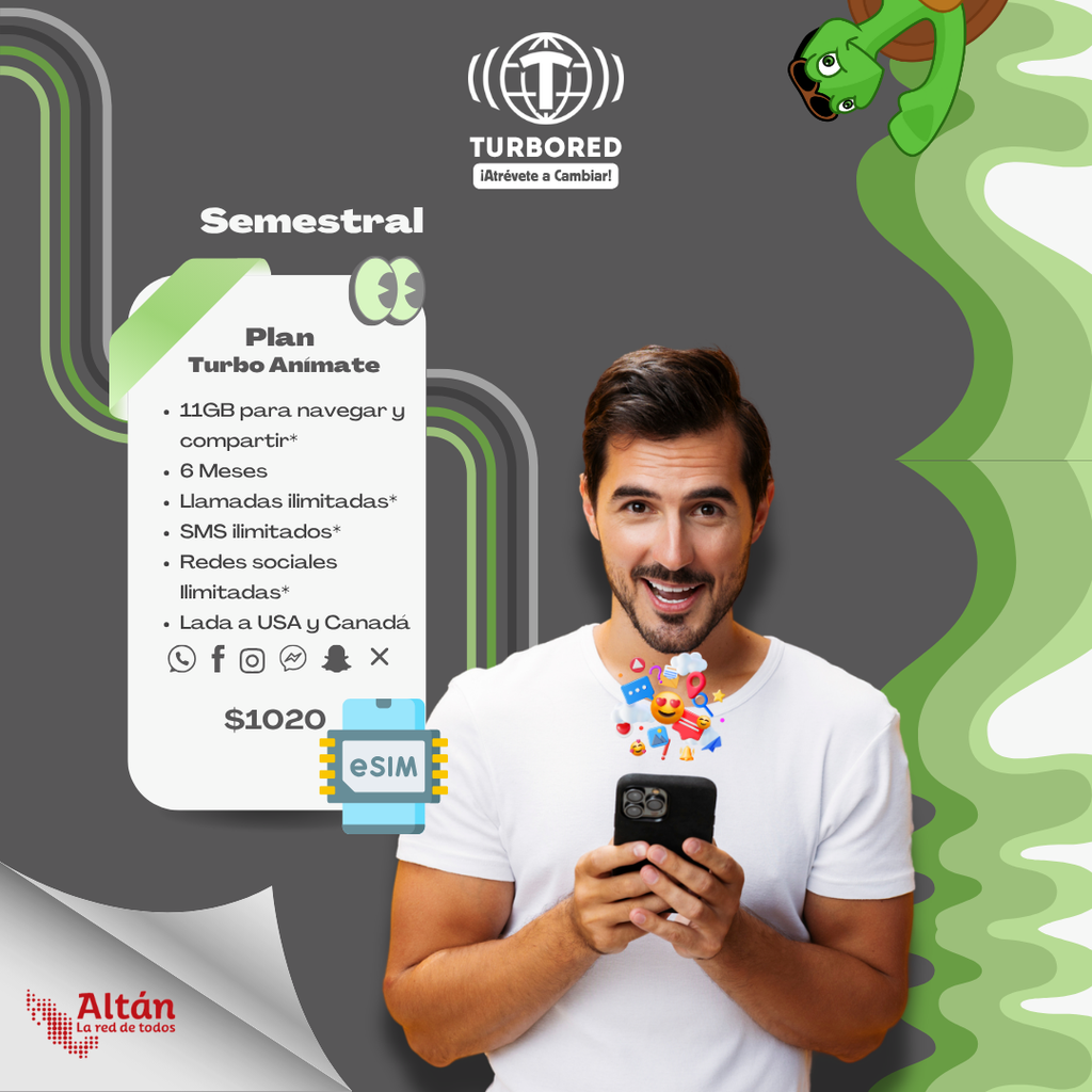 Activación Plan Semestral Turbo Anímate e-SIM)