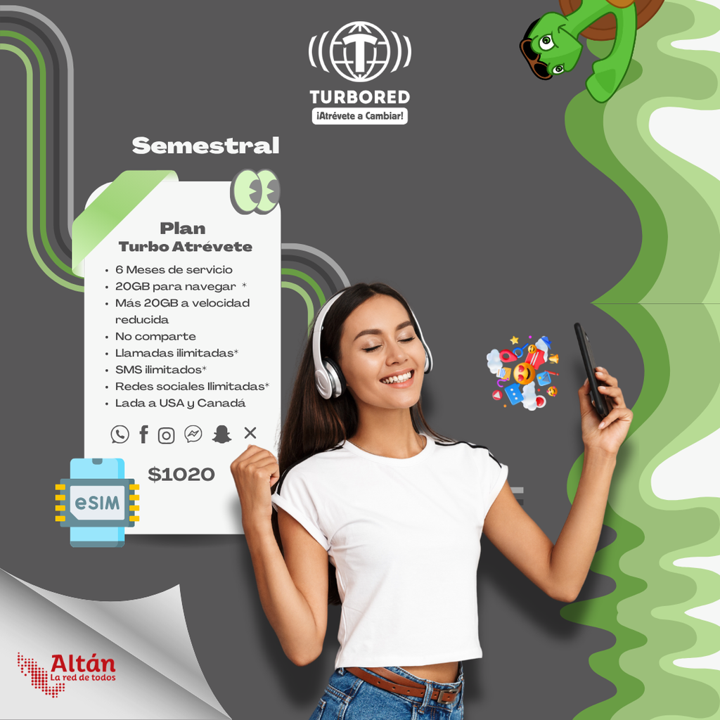 Activación Plan Semestral Turbo Atrévete (e-SIM)