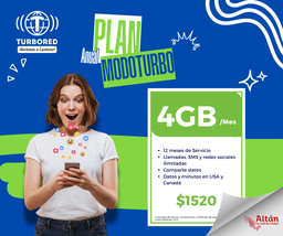 Disfruta de 12 meses, 4GB (Comparte)